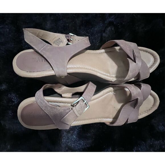 Ladies Kenneth Cole Reaction stacked  Wedge Sandals Size 11 - Picture 1 of 5